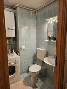 a small bathroom with a toilet and a sink at Apartman Šimun in Varaždin