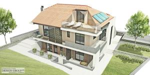 a rendering of a house with a roof at Blue Lagoon Suites at Stoupa in Stoupa
