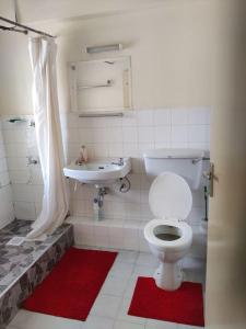 a bathroom with a toilet and a sink at Townhouse Upper Hill Nairobi 2 in Nairobi
