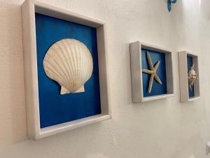 a picture of a shell and a starfish on a wall at Casa Tua - Sea View Chianca in Vieste