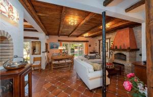 - un salon avec un canapé et une cheminée dans l'établissement Casa Vivo, à Labinci