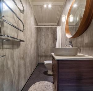 a bathroom with a sink and a toilet at Cozy cottage in Vemdalen close to the ski slopes in Vemdalen