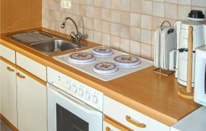 a kitchen counter with a stove and a sink at Awesome Apartment In Thiersee With 2 Bedrooms And Wifi in Thiersee