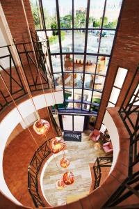 an overhead view of a spiral staircase in a building at Hotel Boutique Calas de Alicante in Alicante