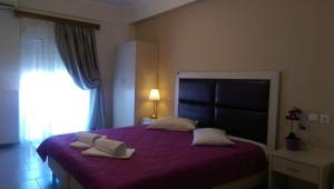 Llit o llits en una habitació de Alexandros Hotel