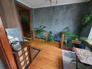 a room with a room with plants on the wall at Tropicana Jacuzzi Apartment in Kraków