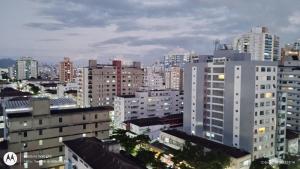 a view of a city with tall buildings at Loft Do Serginho in Santos