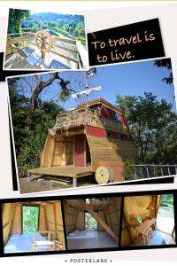 un collage de tres fotos de una casa en 忘憂天空民宿, en T'an-nan