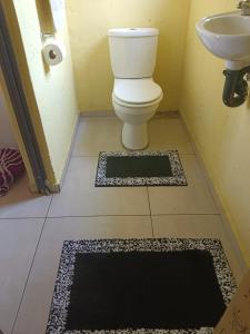 a bathroom with a toilet and a sink at AGNES GUEST HOUSE in Germiston