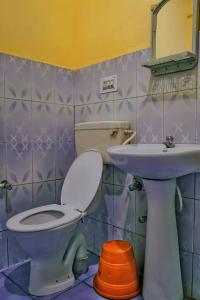 ein Badezimmer mit Toilette und Waschbecken in der Unterkunft Eshwari Cottage in Madikeri
