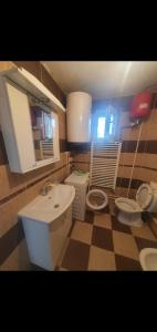 bagno con lavandino e 2 servizi igienici di BIANCA LuX a Kraljevo