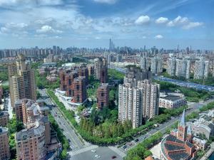 上海景观或在酒店看到的城市景观