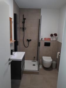 A bathroom at Ferienhaus Sieglinde mit Deichblick