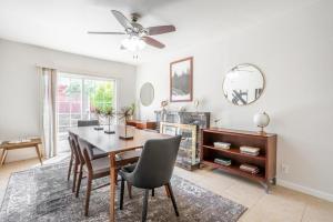a dining room with a table and chairs and a ceiling fan at Concord 3br w backyard patio nr Mt Diablo SFO-1579 in Concord