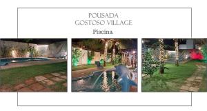 a collage of pictures of a pool and a playground at Pousada Gostoso Village in São Miguel do Gostoso +39 photos
