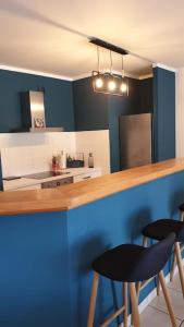 Una cocina o zona de cocina en Blue**** Vue exceptionnelle sur le Rhône