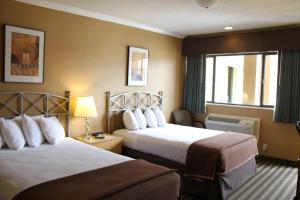 a hotel room with two beds and a window at Civic Center Motor Inn in San Francisco