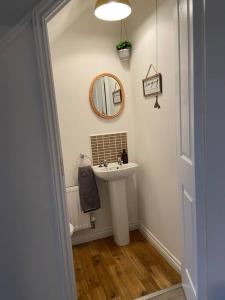 a bathroom with a sink and a mirror at Redmarley House 
