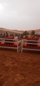 a group of cattle pens in the desert at Dunes luxury camp in Merzouga