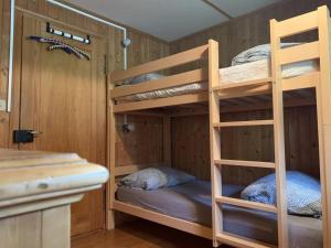 a bunk bed room with two bunk beds at Revier Silberdistel im Schwettiberg in Braunwald