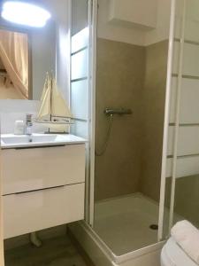 a bathroom with a shower and a sink at Charming Studio to Venelles 10 minutes from Aix in Venelles