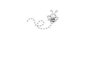 eine Zeichnung einer Biene auf einem Blatt in der Unterkunft Landhaus St. Hubertus in Kaunertal