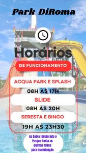 un flyer pour une attraction du parc avec toboggan dans l'établissement Spazzio diRoma acesso diRoma Acqua Park gratuito Star Temporada, à Caldas Novas