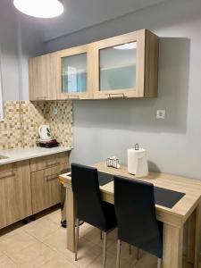 Kuchyň nebo kuchyňský kout v ubytování Cozy flat Korydallos