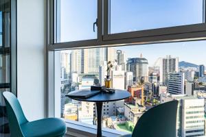 Nespecifikovaný výhled na destinaci Pusan nebo výhled na město při pohledu z hotelu