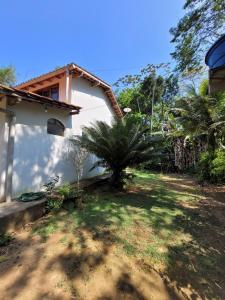 a house with a palm tree in the yard at Casa da Neia in Paraty +8 photos