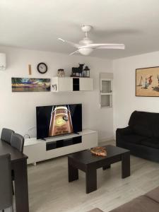 salon z kanapą i telewizorem w obiekcie Casa Torremar Playa de San Juan w Alicante