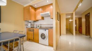 una cucina con lavatrice di Apartaments Del Meligar a Encamp