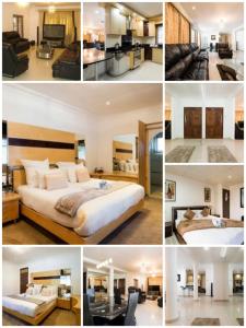 een collage van foto's van een hotelkamer bij Buckleigh Guesthouse in Durban