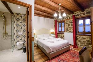 Postel nebo postele na pokoji v ubytování Agios Germanos