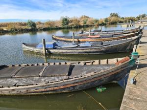 un grupo de barcos atados a un muelle en el agua en Edificio El Sol, en Cullera