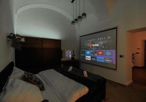 TV/trung tâm giải trí tại SPAYA JACUZZI centrum apartment - with home cinema & private parking