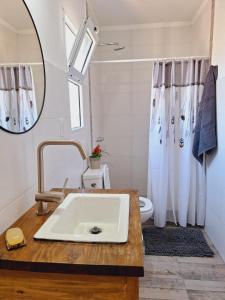 a bathroom with a sink and a shower at La Rosa dei Venti in Colorado River