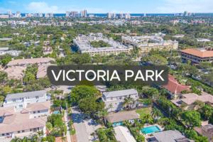 een luchtzicht op Victoria Park met de stad op de achtergrond bij The Oceans 1BR Apartment in Victoria Park with Shared Pool in Fort Lauderdale