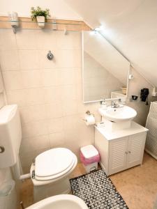 シクリにあるCasa vacanze San Matteoのバスルーム(トイレ、洗面台、鏡付)