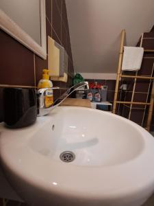 a bathroom sink with a faucet on top of it at Sofi II in Niš