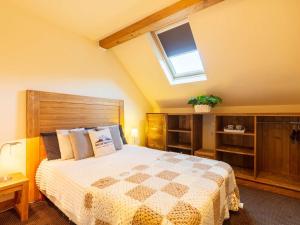 a bedroom with a large bed with a skylight at Appartement Saint-Lary-Soulan, 4 pièces, 8 personnes - FR-1-296-489 in Saint-Lary-Soulan