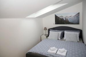 um quarto com uma cama com duas toalhas em Apartmán Hopi Hopi Svoboda nad Úpou em Svoboda nad Úpou
