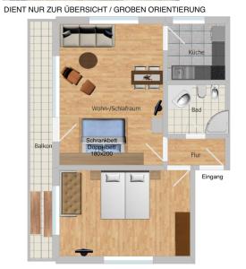 a floor plan of a kitchen and a living room at alpinzeit.bayern Tanja und Thomas Preinfalk in Ruhpolding