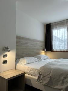 a bedroom with a large bed and a window at Jolly Resort & Spa in Ponte di Legno