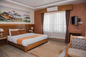 Katil atau katil-katil dalam bilik di Mount View Pokhara