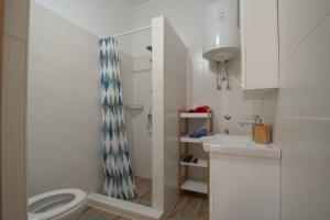 a small bathroom with a toilet and a sink at Apartment Tomas in Novigrad Istria
