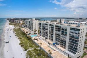 an aerial view of the beach and buildings at Ocean Sands 505 in St Pete Beach