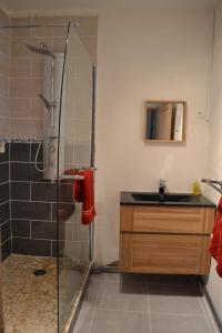 Koupelna v ubytování Domaine de Cozance chambres d'hôtes et gîte - piscine mini-ferme