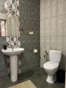 bagno con servizi igienici e lavandino di Blur Inn Gallery a Yerevan