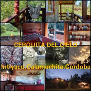 a collage of pictures of a house with a river at Cerquita del cielo.Intiyaco.calamuchita .Córdoba in Atos Pampa